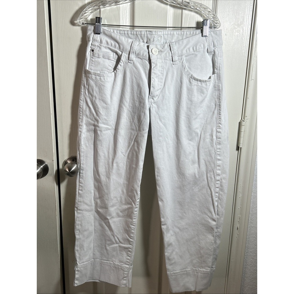 JAG JEANS WOMEN'S SIZE 14 WHITE DENIM HIGH RISE SLIM STRETCH PANTS